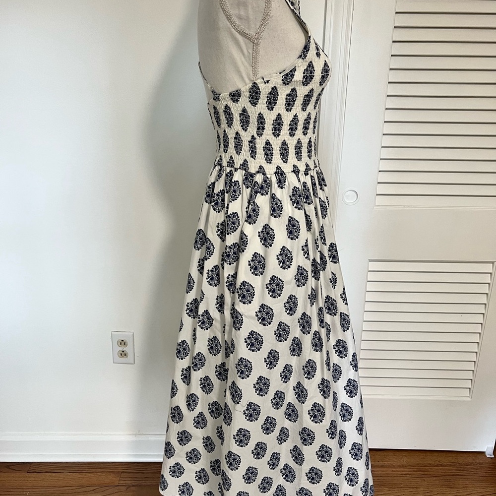 Jcrew floral block print midi dress with adjustable spaghetti straps - Picture 6 of 11